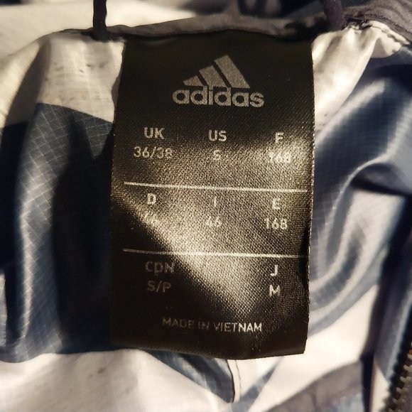 Adidas TERREX Jacket Men Small Black Gray Windbreaker Full Zip Hood Lightweight - Picture 10 of 12